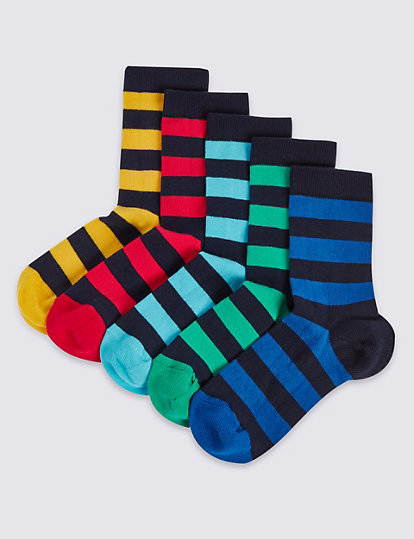5 Pack of Rugby Stripe Socks