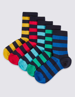 Lot de 5&nbsp;paires de chaussettes &agrave; rayures