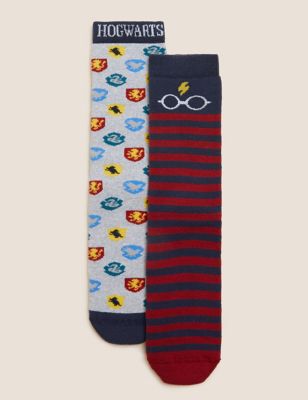 

Unisex,Boys,Girls M&S Collection 2pk Cotton Rich Harry Potter™ Slipper Socks - Multi, Multi