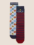 2pk Cotton Rich Harry Potter™ Slipper Socks