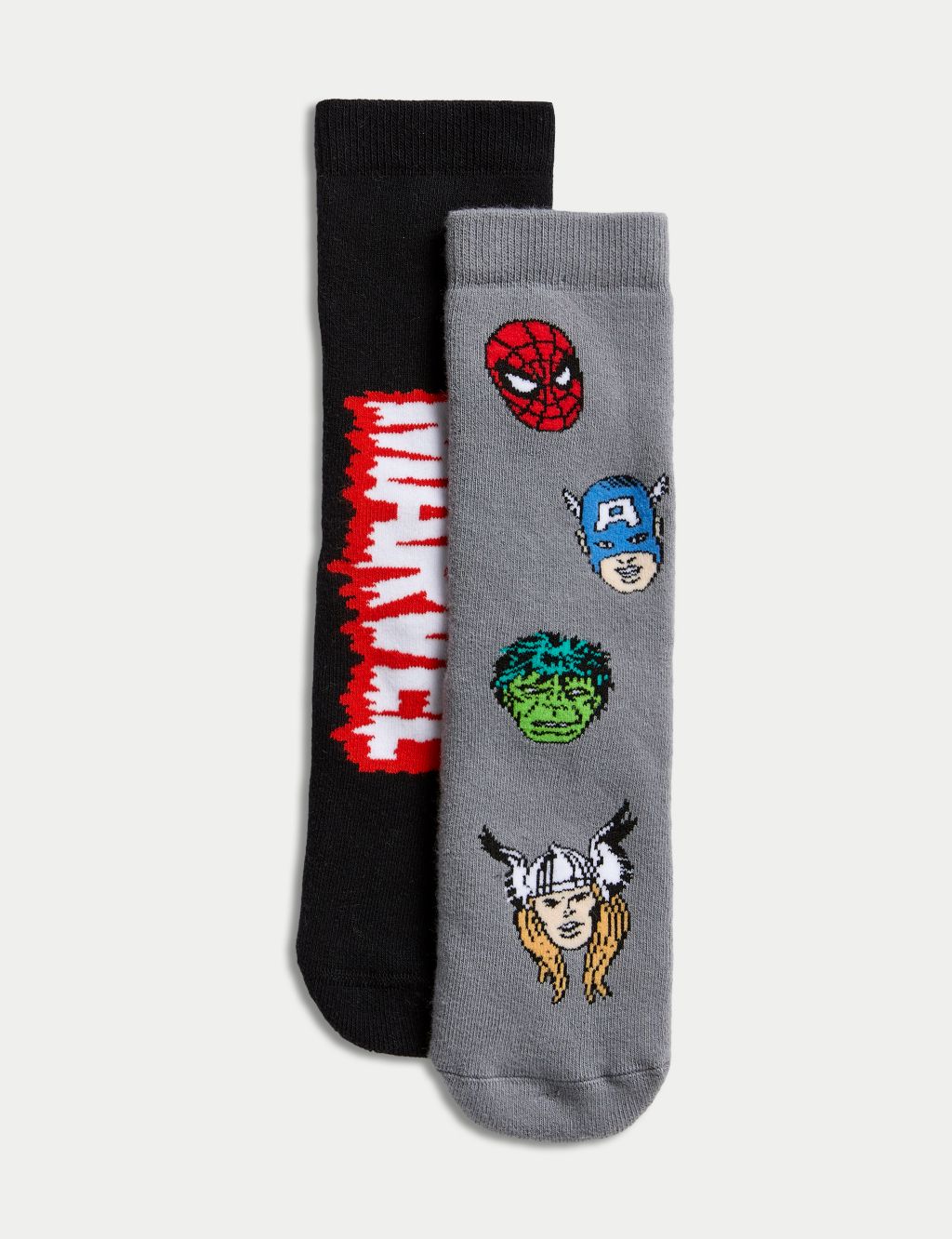 2pk Cotton Rich Avengers™ Slipper Socks image 1