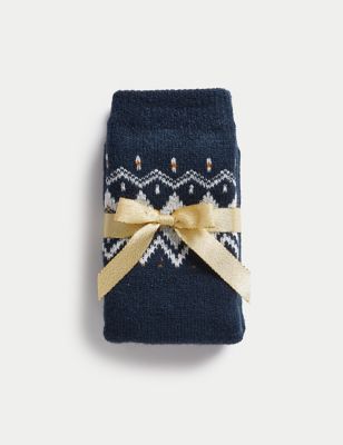 

Boys M&S Collection Fair Isle Slipper Socks - Multi, Multi