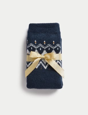 

Boys M&S Collection Fair Isle Slipper Socks - Multi, Multi