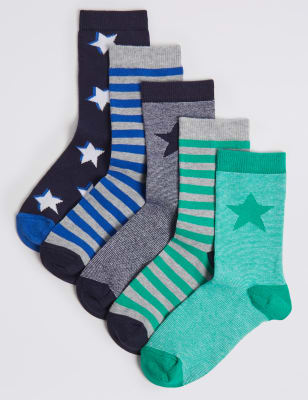 Lot 5&nbsp;paires de chaussettes &agrave; rayures