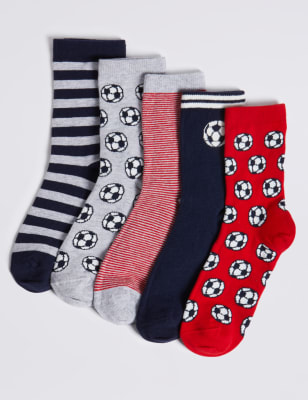 Lot de 5&nbsp;paires de chaussettes &agrave; imprim&eacute; football