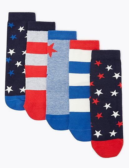 5 Pack of Cotton Rich Star Socks