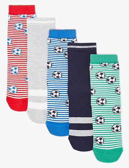 5 Pack of Cotton Football Socks