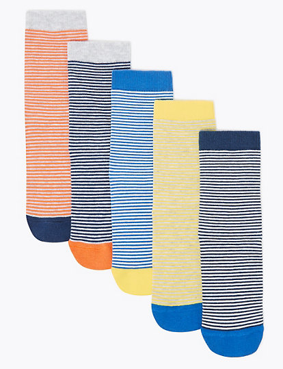5 Pack of Cotton Striped Socks
