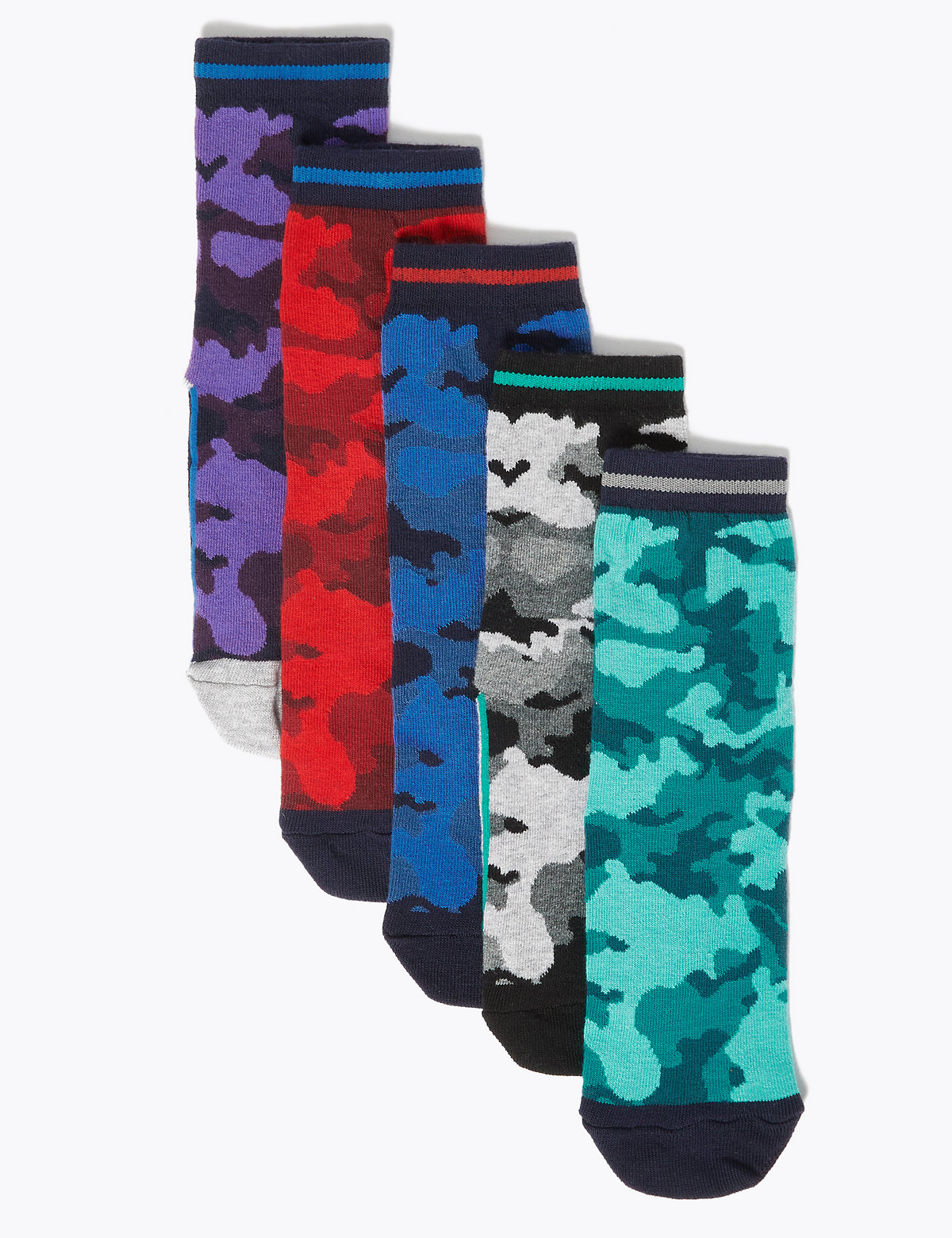 5 Pack Cotton Camouflage Socks