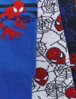 M&S Boys 3pk Cotton Rich Spider-Man  Socks