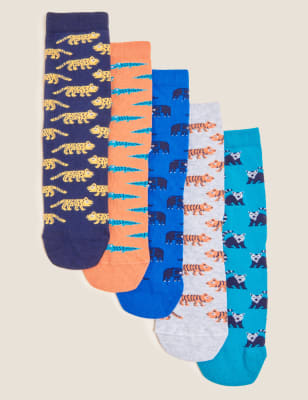 

M&S Collection 5er-Pack Baumwollsocken mit Tiermuster - Multi, Multi