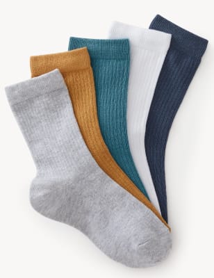 Lot de 5&nbsp;paires de chaussettes en coton côtelé - FR