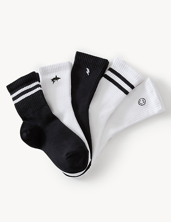5pk Cotton Rich Sports Socks - GR