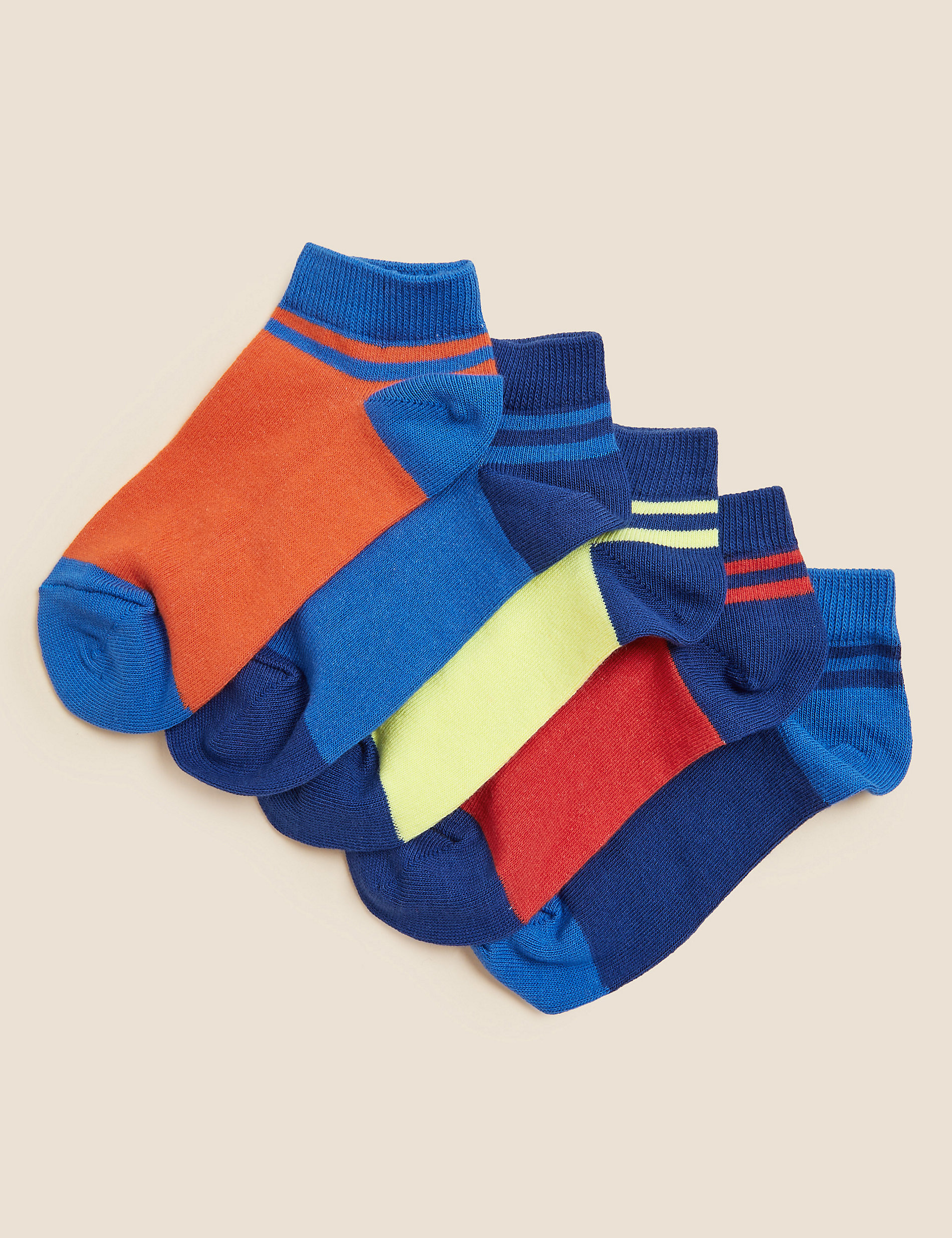 5pk Cotton Rich Trainer Liner Socks