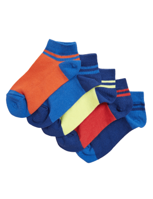 

Boys M&S Collection 5pk Cotton Rich Trainer Liner Socks - Multi, Multi