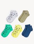 Pack de 5 pares de calcetines Trainer Liners™ de algodón con diseño de rayo