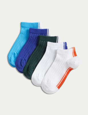 

Unisex,Boys,Girls M&S Collection 5pk Cotton Rich Trainer Liners™ - Multi, Multi