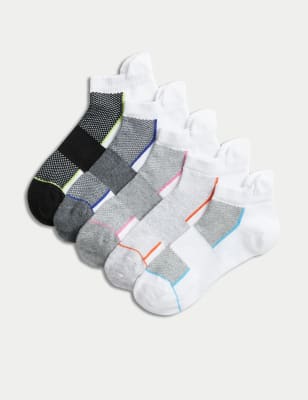 

Unisex,Boys,Girls M&S Collection 5pk Cotton Rich Trainer Liners™ - Multi, Multi