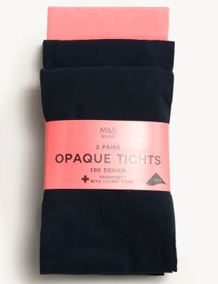 

Girls M&S Collection 2pk of 100 Denier Tights - Navy, Navy