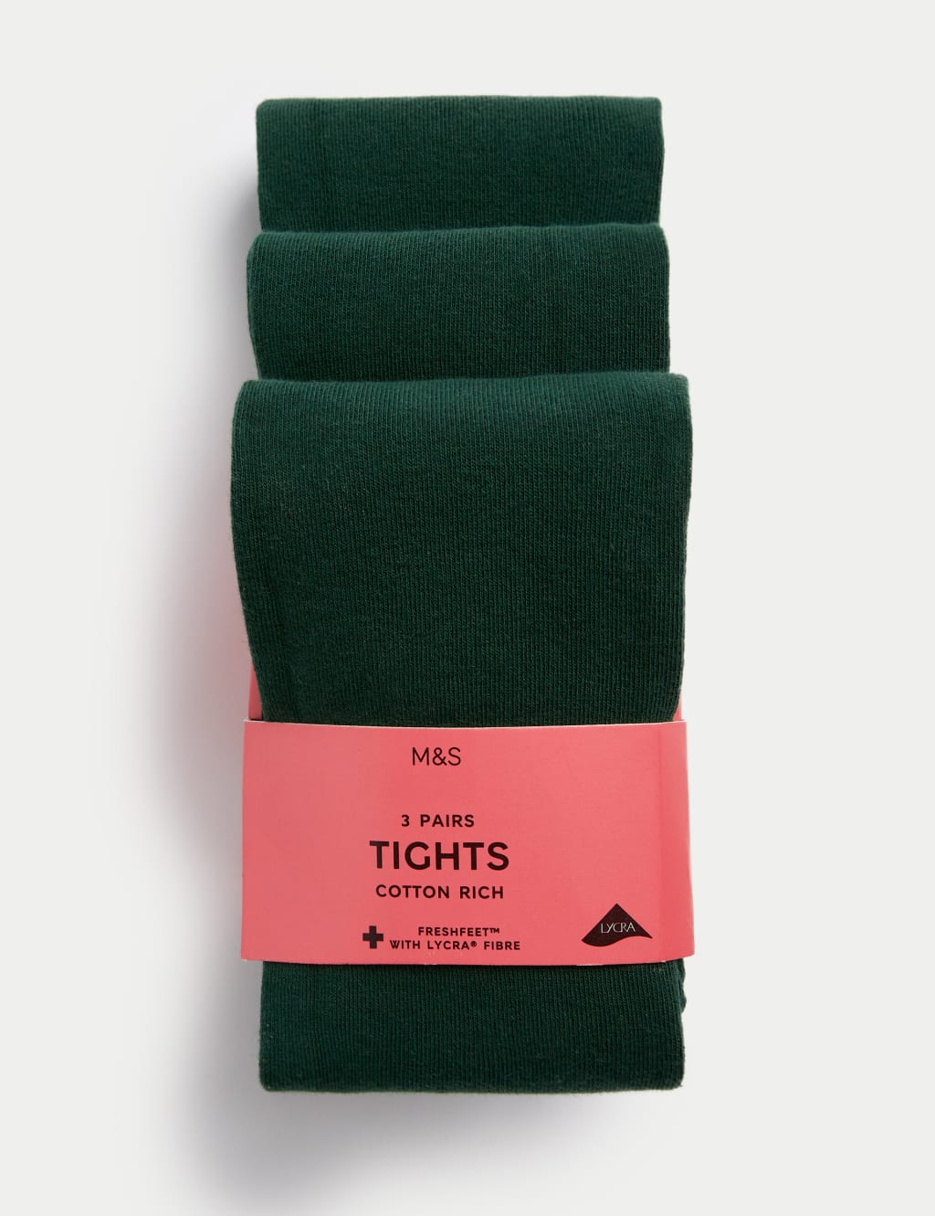 3pk Cotton Rich School Tights (3-14 Yrs)