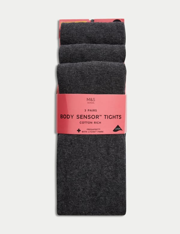 3 Pack of Body Sensor™ School Tights (4-14 Yrs)