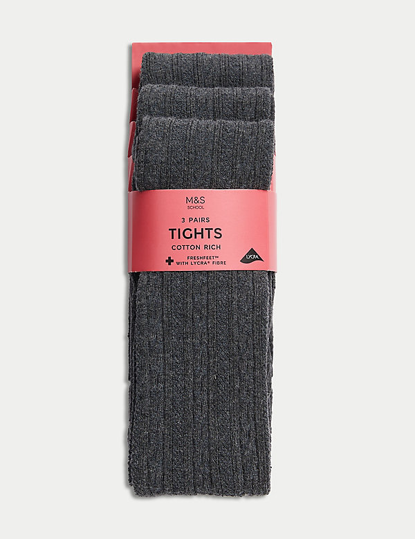 3pk of Cable Knit Tights (2-16 Yrs) - AL
