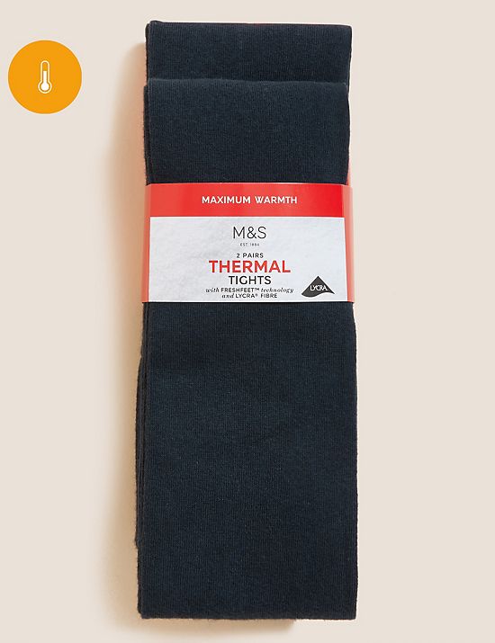 2er-Pack Thermo-Strumpfhosen mit Wolle (4–14 Jahre)