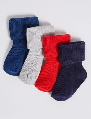 4pk of Baby Socks (0-24 Mths) 