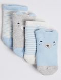 4 Pack of Bear Terry Baby Socks