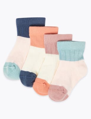 Lot de 4&nbsp;paires de chaussettes b&eacute;b&eacute;s &agrave; motif color block