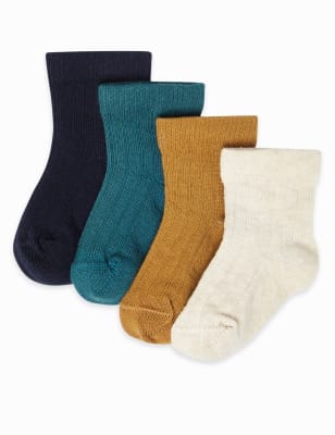 Lot de 4&nbsp;paires de chaussettes b&eacute;b&eacute;s &agrave; motif c&ocirc;tel&eacute;