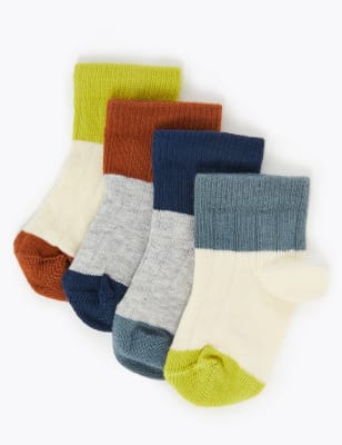 Lot de 4&nbsp;paires de chaussettes b&eacute;b&eacute;s &agrave; motif color block