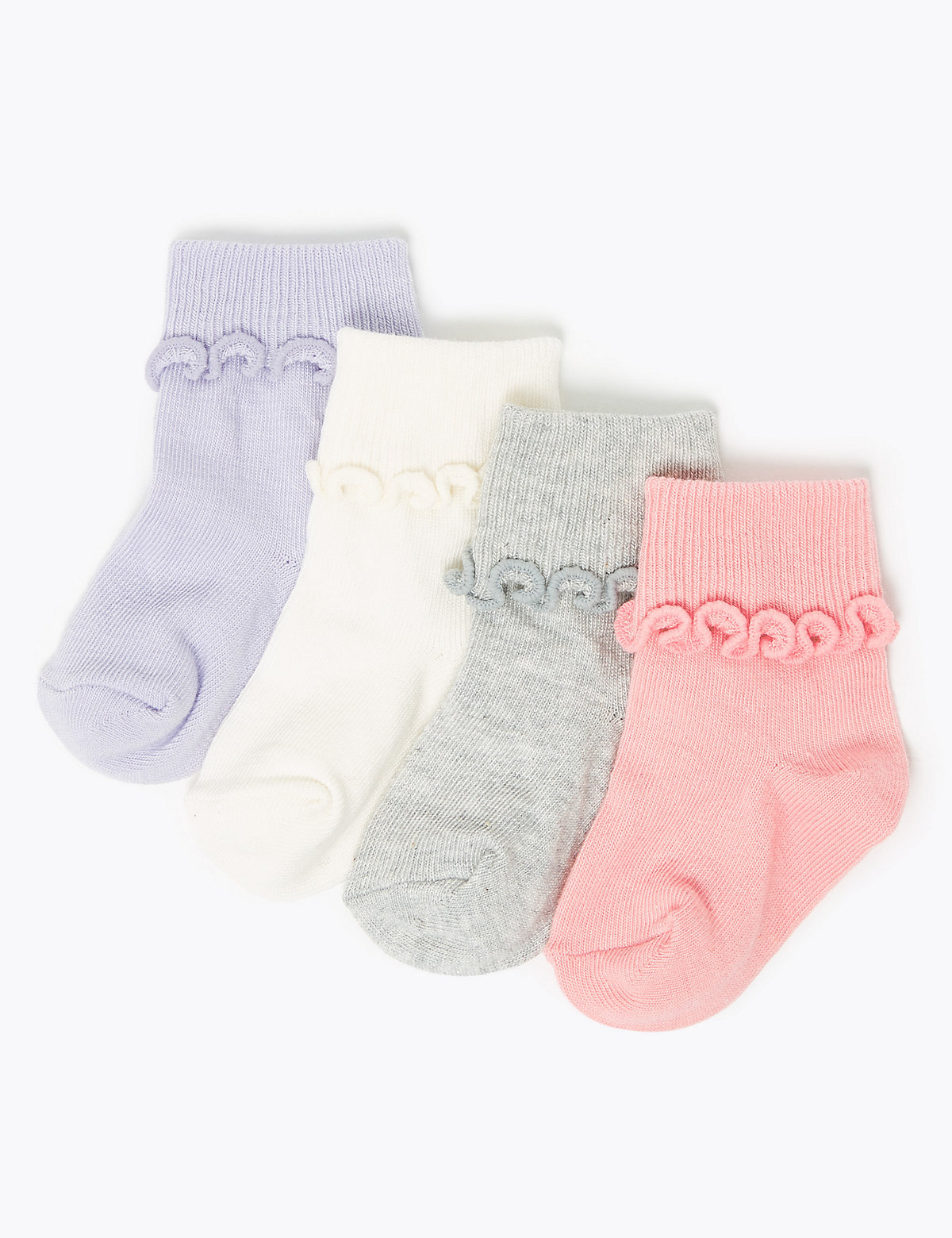 4 Pack of Cotton Rich Frill Baby Socks