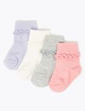 4 Pack of Cotton Rich Frill Baby Socks
