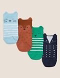 4pk Cotton Rich Animal Baby Socks (0-24 Mths)