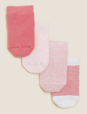 

M&S Collection 4er-Pack Babysocken aus Frottee mit hohem Baumwollanteil (3,2 kg - 24 M.) - Pink Mix, Pink Mix