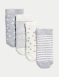 Pack de 4 pares de calcetines de rizo de algodón para bebé (0-24&nbsp;meses)