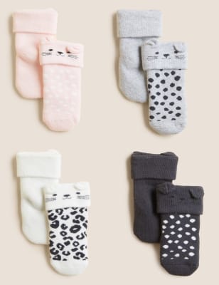 

Girls M&S Collection 4pk Cotton Rich Leopard Baby Socks (0-3 Yrs) - Multi, Multi