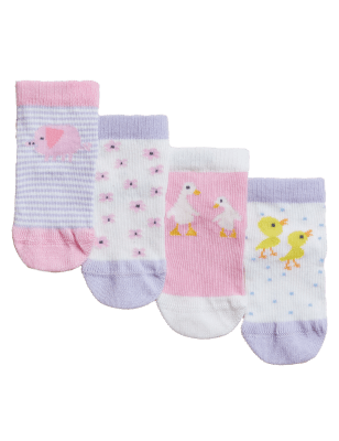 

Girls M&S Collection 4pk Cotton Rich Farmyard Baby Socks (0-3 Yrs) - Multi, Multi