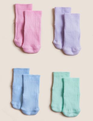 

Girls M&S Collection 4pk Cotton Rich Ribbed Baby Socks (0-3 Yrs) - Multi, Multi