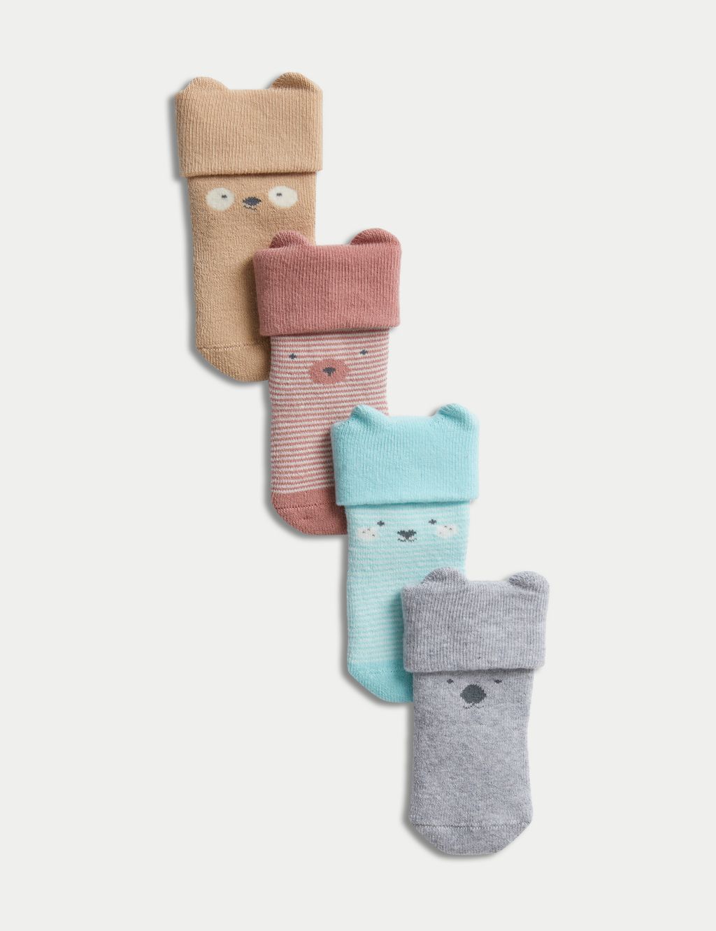 4pk Cotton Rich Animal Baby Socks (0-3 Yrs) image 1