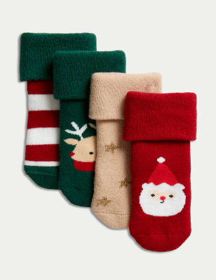 2 paires de chaussettes de maintien à main de noël, chaussettes