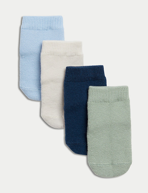 4pk Terry Baby Socks (0-24 Mths) - FI