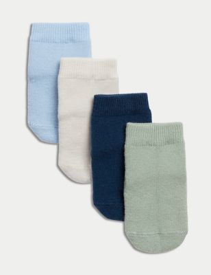 M&S 4pk Terry Baby Socks (0-24 Mths) - 0-6 - Multi, Multi