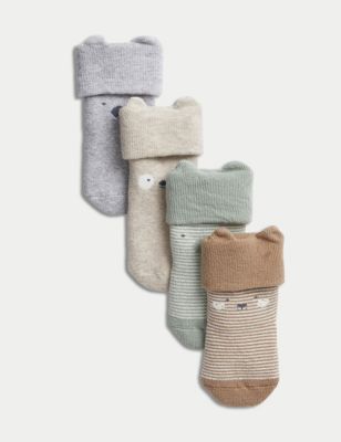 4pk Cotton Rich Striped Baby Socks (0-3 Yrs) - SG