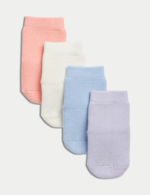 M&S 4pk Terry Baby Socks (0-24 Mths) - 0-6 - Multi, Multi