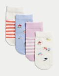4 paar katoenrijke sokken met patroon