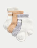 Pack de 4 pares de calcetines de algodón de rayas para bebés (0-3&nbsp;años)
