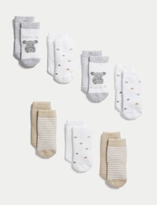 7pk Cotton Rich Born in 2024 Socks (0-12 Months)