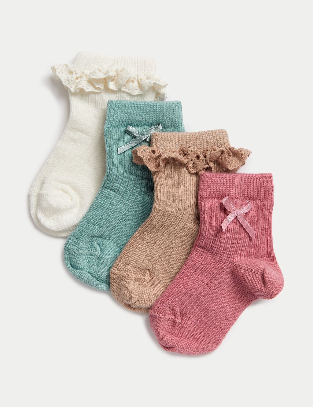 4pk Cotton Rich Frill Socks (0-3 Yrs)
